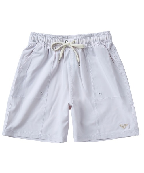 ROXY(ロキシー)の「MINI COASTLINE /ロキシーキッズストレッチウエストゴムボードショーツ(水着)(水着・キッズ・ホワイト/ベージュ/ブラック・110/120/130/140/150)」の1枚目の写真