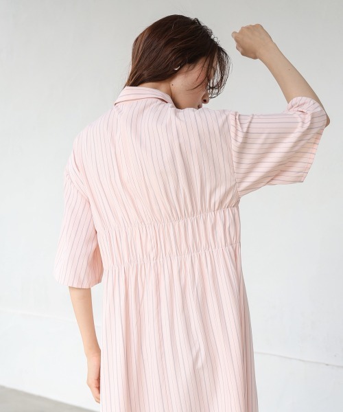 Bab（バブ）の「【S・Mサイズ展開】ビスチェ風シャツワンピース（シャツワンピース・レディース・ピンク/ブルー/アイボリー/ブラック・S/M）」の14枚目の写真