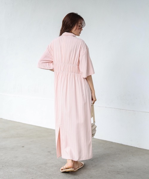 Bab（バブ）の「【S・Mサイズ展開】ビスチェ風シャツワンピース（シャツワンピース・レディース・ピンク/ブルー/アイボリー/ブラック・S/M）」の13枚目の写真