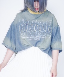 Z)【BLINGLEADS】JNF24042 DENIM T-SHIRT