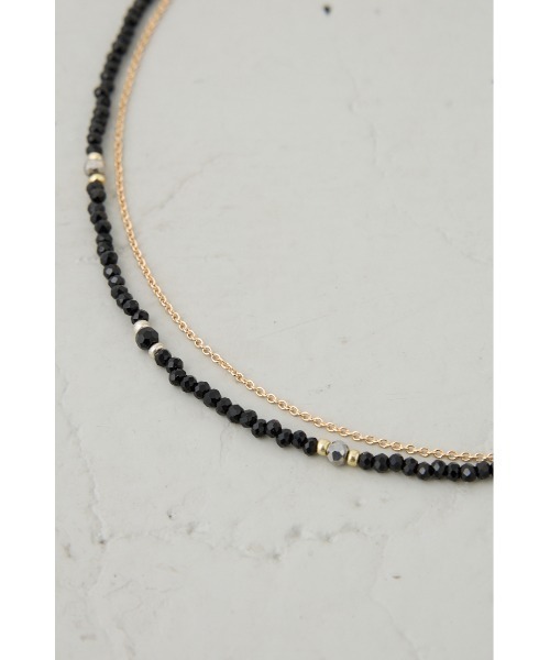AZUL by moussy（アズールバイマウジー）の「ビーズ2連ネックレス（ネックレス・レディース・ブラック・FREE）」の6枚目の写真