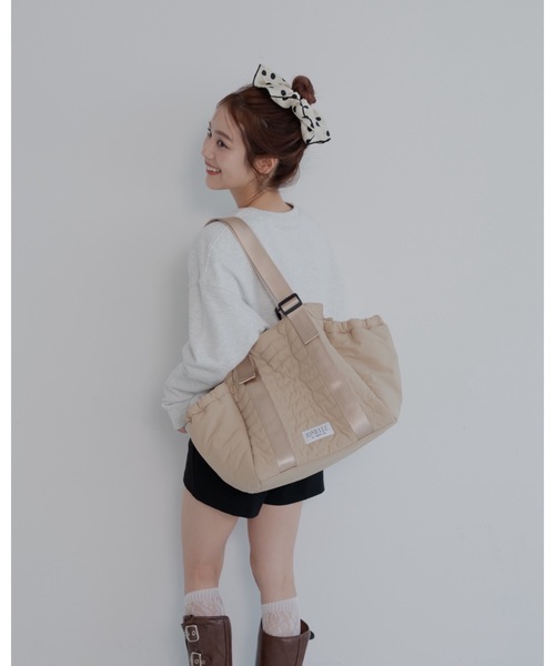 JUMELLE（ジュメロ）の「multi tote bag（ショルダーバッグ・レディース・グレー/ピンク/ベージュ・FREE）」の19枚目の写真