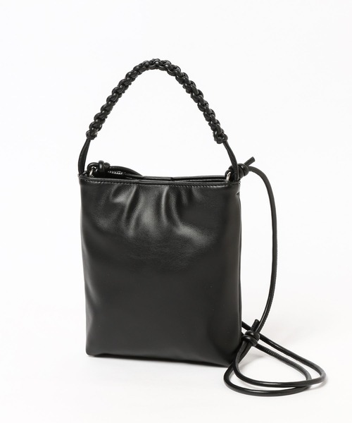 セール】編みハンドルフェイクレザーミニショルダー 494494