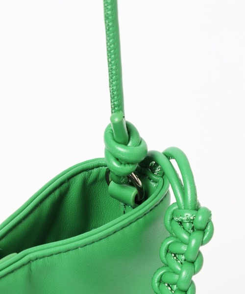 セール】編みハンドルフェイクレザーミニショルダー 494494