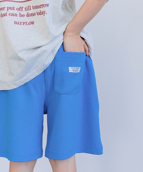 BAYFLOW（ベイフロー）の「プチプラ￥1540[通園・通学に♪]フライスハーフパンツ(KIDS)（その他パンツ・キッズ・グリーン/グレー/ブラック/ブルー・110cm/100cm/120cm/130cm/150cm/140cm）」の22枚目の写真