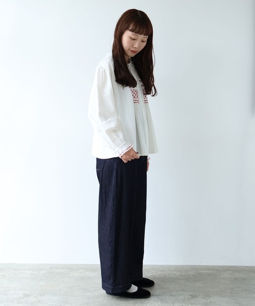 bulle de savon（ビュルデサボン）の「smocking fuwari ブラウス（シャツ/ブラウス・レディース・ブラック/ホワイト・FREE）」の17枚目の写真