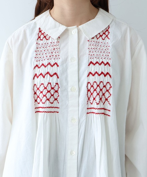 bulle de savon（ビュルデサボン）の「smocking fuwari ブラウス（シャツ/ブラウス・レディース・ブラック/ホワイト・FREE）」の6枚目の写真