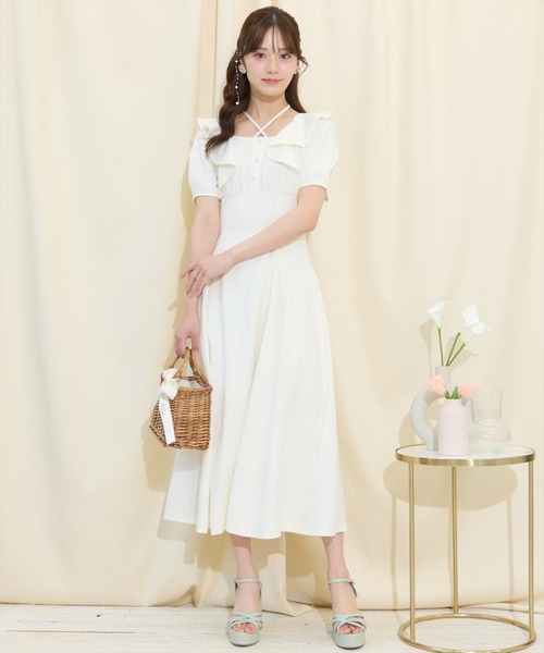 VERMEIL ホワイト フレアワンピース デニムフレアワンピース/ホワイト【残りわずか】 | DRESS | OBLI