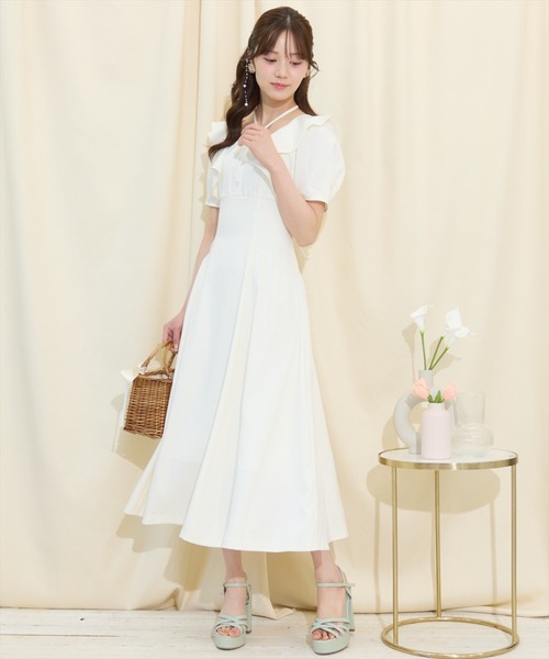 plus X■ソフトシフォン フェアリー Aラインワンピース CL0453 花柄ワンピース シフォン Aライン[品番：JSFW0010647]｜JS