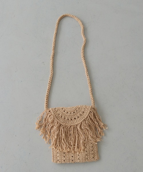 nomnom(ノムノム)の「【nomnom】マクラメ風ショルダーポーチ(ショルダーバッグ・レディース・オフホワイト/ベージュ・FREE)」の2枚目の写真