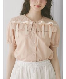 リボンカラーブラウス