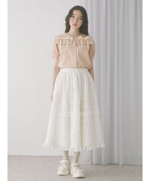 merry jenny（メリージェニー）の「リボンカラーブラウス（シャツ/ブラウス・レディース・ピンク/オフホワイト・FREE）」の13枚目の写真