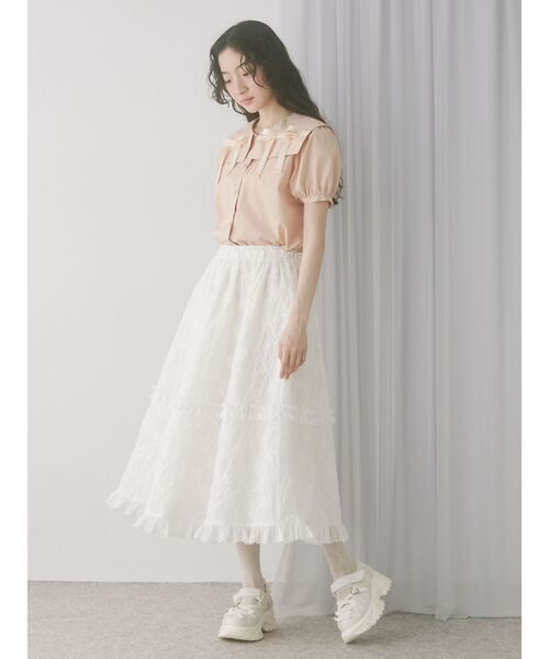 merry jenny（メリージェニー）の「リボンカラーブラウス（シャツ/ブラウス・レディース・ピンク/オフホワイト・FREE）」の14枚目の写真