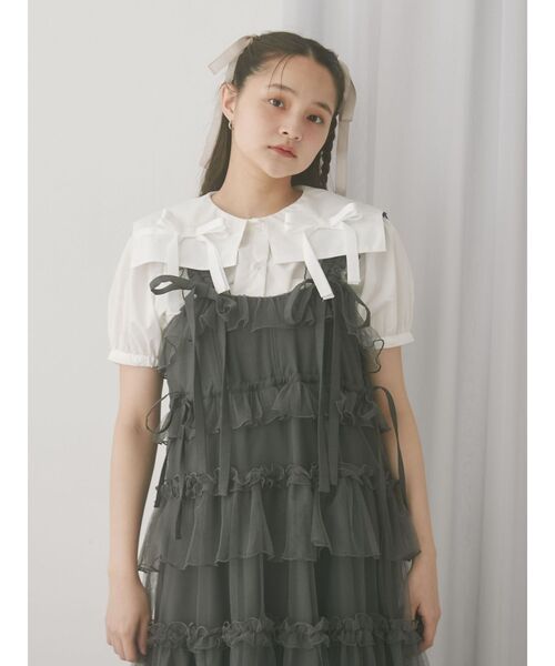 merry jenny（メリージェニー）の「リボンカラーブラウス（シャツ/ブラウス・レディース・ピンク/オフホワイト・FREE）」の15枚目の写真