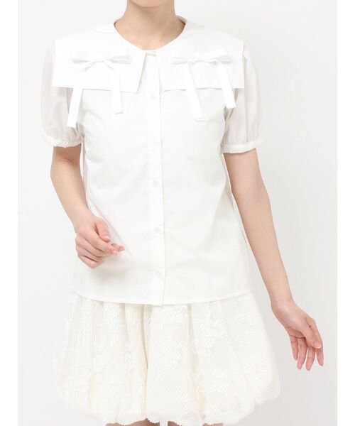 merry jenny（メリージェニー）の「リボンカラーブラウス（シャツ/ブラウス・レディース・オフホワイト/ピンク・FREE）」の16枚目の写真