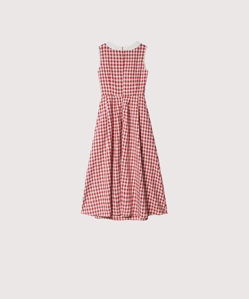Shoulder Ribbon Red Check One Piece（ワンピース）｜LA POMME
