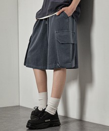 【Alfred Alex】ヴィンテージ ピグメント加工 スウェットカーゴショートパンツ