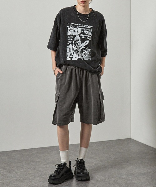 Alfred Alex】ヴィンテージ ピグメント加工 スウェットカーゴショート