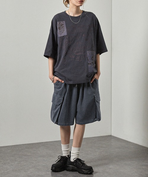 Alfred Alex(アルフレッドアレックス)の「【Alfred Alex】ヴィンテージ ピグメント加工 スウェットカーゴショートパンツ(その他パンツ・メンズ・チャコール/ダークブルー/ブラック・S/M/L)」の5枚目の写真