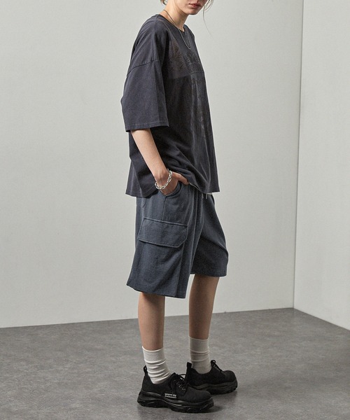 Alfred Alex(アルフレッドアレックス)の「【Alfred Alex】ヴィンテージ ピグメント加工 スウェットカーゴショートパンツ(その他パンツ・メンズ・チャコール/ダークブルー/ブラック・S/M/L)」の6枚目の写真