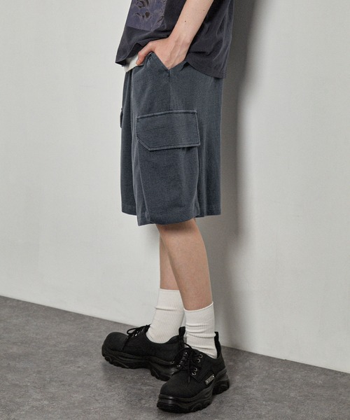 Alfred Alex(アルフレッドアレックス)の「【Alfred Alex】ヴィンテージ ピグメント加工 スウェットカーゴショートパンツ(その他パンツ・メンズ・チャコール/ダークブルー/ブラック・S/M/L)」の12枚目の写真