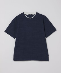 SHIPS: フェイク レイヤード ピケ クルーネック Tシャツ