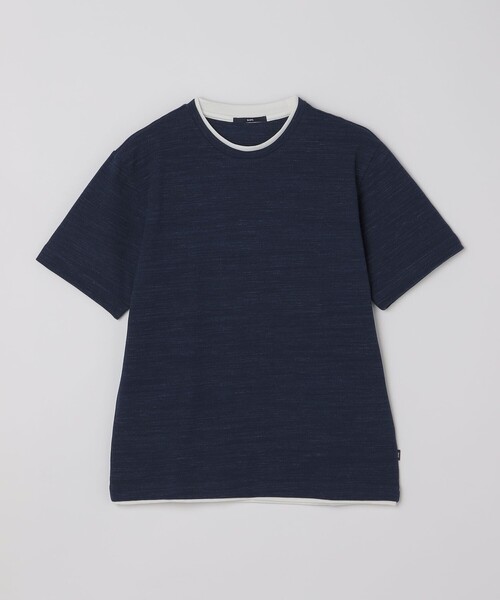 SHIPS(シップス)の「SHIPS: フェイク レイヤード ピケ クルーネック Tシャツ(Tシャツ/カットソー・メンズ・ブラック/ワイン/ライトグレー/ネイビー・SMALL/MEDIUM/LARGE/X-LARGE)」の4枚目の写真