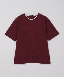 SHIPS: フェイク レイヤード ピケ クルーネック Tシャツ