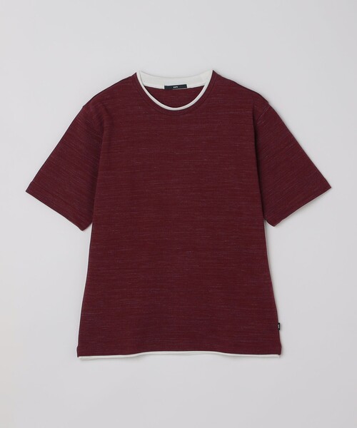 SHIPS(シップス)の「SHIPS: フェイク レイヤード ピケ クルーネック Tシャツ(Tシャツ/カットソー・メンズ・ブラック/ワイン/ライトグレー/ネイビー・SMALL/MEDIUM/LARGE/X-LARGE)」の1枚目の写真