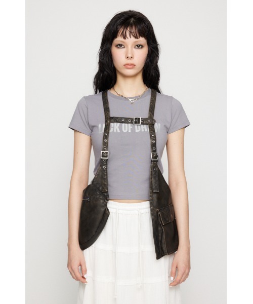 LAGUA GEM（ラグアジェム）の「ZIP POCKET FAUX LEATHER ベスト（ベスト・レディース・ブラック/ブラウン・FREE）」の9枚目の写真