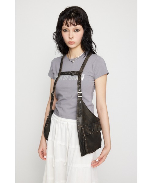 LAGUA GEM（ラグアジェム）の「ZIP POCKET FAUX LEATHER ベスト（ベスト・レディース・ブラック/ブラウン・FREE）」の8枚目の写真