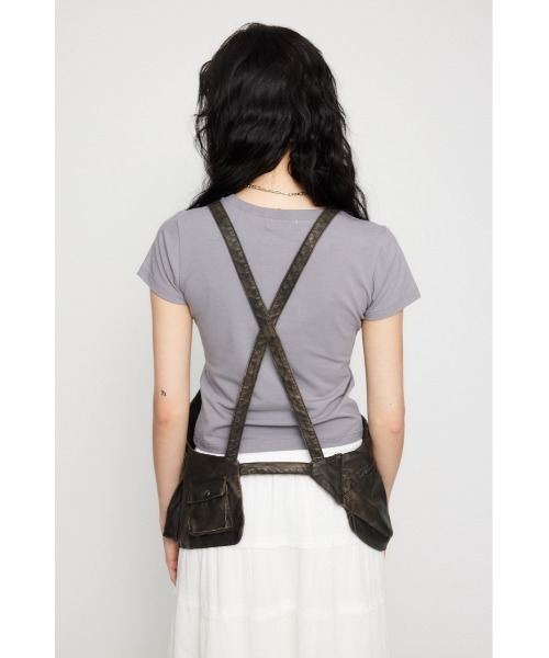 LAGUA GEM（ラグアジェム）の「ZIP POCKET FAUX LEATHER ベスト（ベスト・レディース・ブラック/ブラウン・FREE）」の6枚目の写真