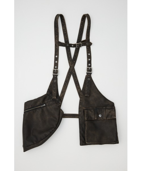 LAGUA GEM（ラグアジェム）の「ZIP POCKET FAUX LEATHER ベスト（ベスト・レディース・ブラック/ブラウン・FREE）」の4枚目の写真