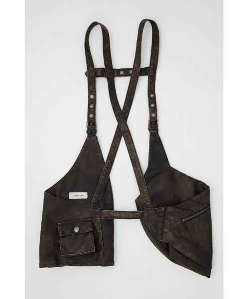 LAGUA GEM（ラグアジェム）の「ZIP POCKET FAUX LEATHER ベスト（ベスト・レディース・ブラック/ブラウン・FREE）」の3枚目の写真