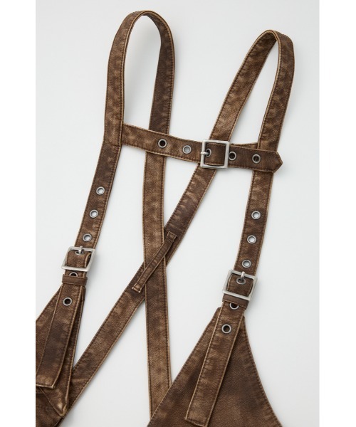 LAGUA GEM（ラグアジェム）の「ZIP POCKET FAUX LEATHER ベスト（ベスト・レディース・ブラック/ブラウン・FREE）」の12枚目の写真