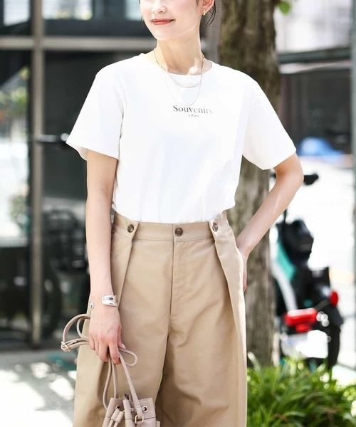 a.v.v(アーヴェヴェ)の「【接触冷感】プチロゴTシャツ(Tシャツ/カットソー・レディース・ブルー/ライトグレー/ホワイト・36/40/42/34/38)」の2枚目の写真