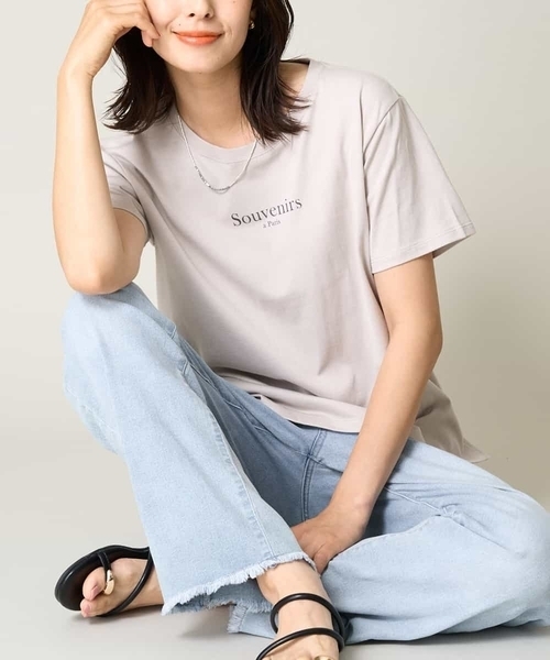 a.v.v(アーヴェヴェ)の「【接触冷感】プチロゴTシャツ(Tシャツ/カットソー・レディース・ブルー/ライトグレー/ホワイト・36/40/42/34/38)」の3枚目の写真
