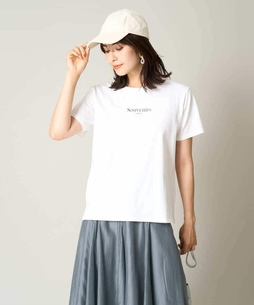 a.v.v(アーヴェヴェ)の「【接触冷感】プチロゴTシャツ(Tシャツ/カットソー・レディース・ブルー/ライトグレー/ホワイト・36/40/42/34/38)」の8枚目の写真