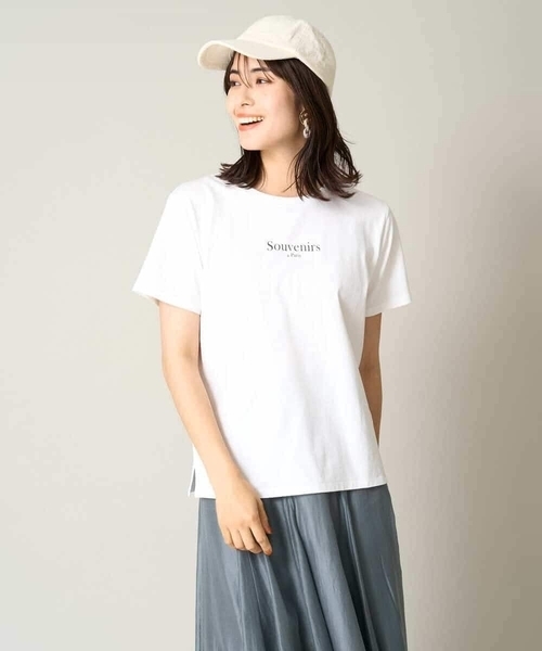 a.v.v(アーヴェヴェ)の「【接触冷感】プチロゴTシャツ(Tシャツ/カットソー・レディース・ブルー/ライトグレー/ホワイト・36/40/42/34/38)」の9枚目の写真