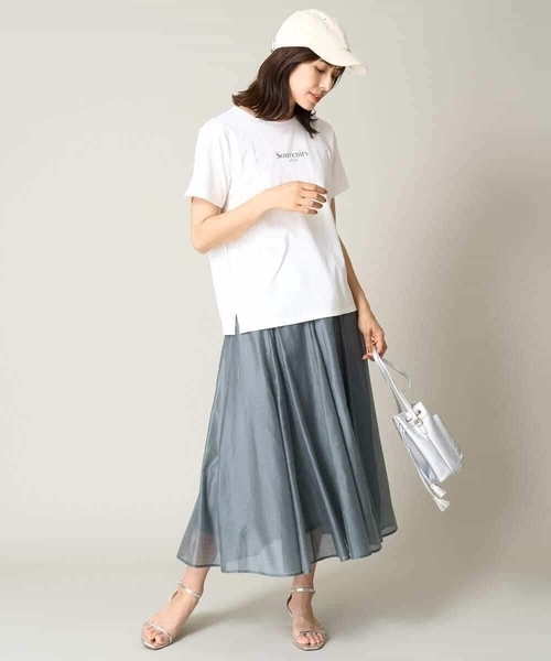 a.v.v(アーヴェヴェ)の「【接触冷感】プチロゴTシャツ(Tシャツ/カットソー・レディース・ブルー/ライトグレー/ホワイト・36/40/42/34/38)」の11枚目の写真