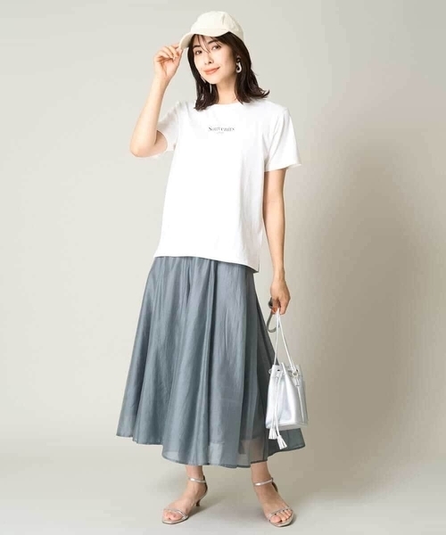 a.v.v(アーヴェヴェ)の「【接触冷感】プチロゴTシャツ(Tシャツ/カットソー・レディース・ブルー/ライトグレー/ホワイト・36/40/42/34/38)」の12枚目の写真