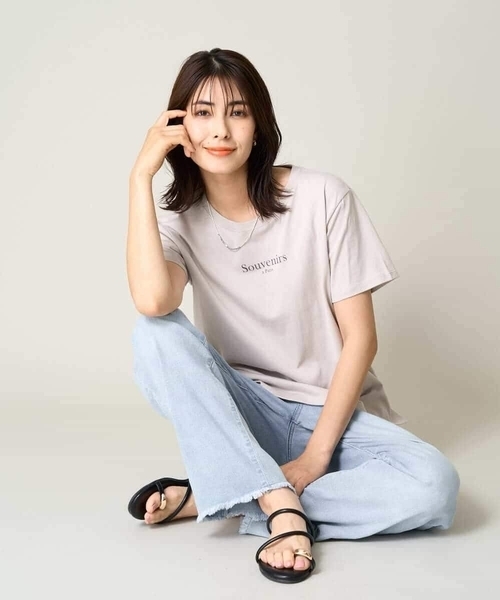 a.v.v(アーヴェヴェ)の「【接触冷感】プチロゴTシャツ(Tシャツ/カットソー・レディース・ブルー/ライトグレー/ホワイト・36/40/42/34/38)」の17枚目の写真