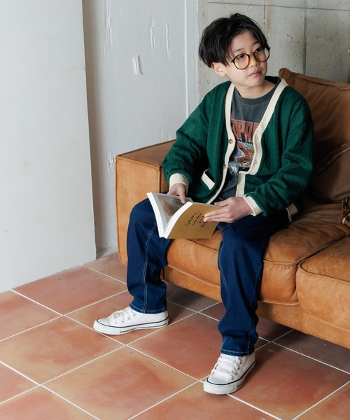 MAKE YOUR DAY（メイクユアデイ）の「ケーブルニットソーカーディガン■150.160cm（カーディガン/ボレロ・キッズ・グリーン/アイボリー・160/150）」の8枚目の写真