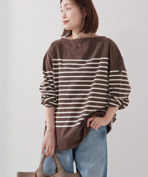 LEMINOR（ルミノール）の「《別注》【Leminor/ルミノア】ナバルバスクシャツ：カットソー（Tシャツ/カットソー・レディース・ブラウン/ブラック・3）」の2枚目の写真