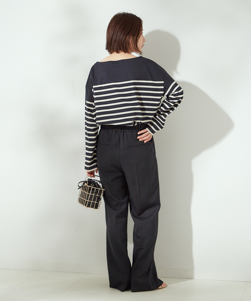 LEMINOR（ルミノール）の「《別注》【Leminor/ルミノア】ナバルバスクシャツ：カットソー（Tシャツ/カットソー・レディース・ブラウン/ブラック・3）」の4枚目の写真