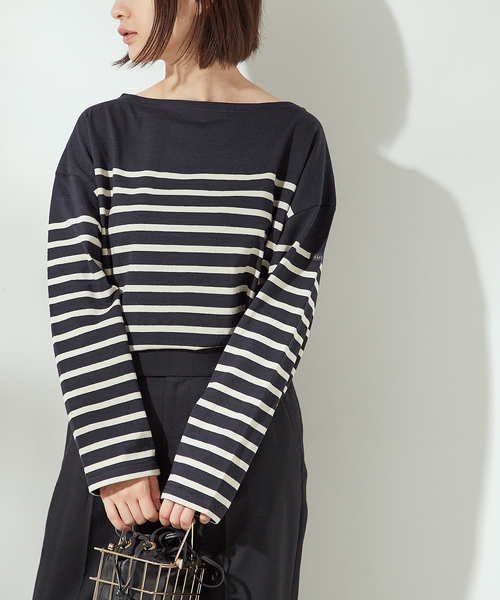 LEMINOR（ルミノール）の「《別注》【Leminor/ルミノア】ナバルバスクシャツ：カットソー（Tシャツ/カットソー・レディース・ブラウン/ブラック・3）」の8枚目の写真