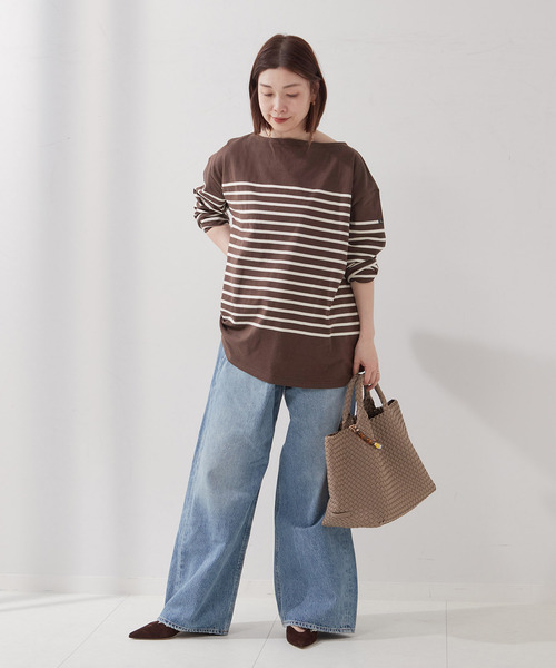 LEMINOR（ルミノール）の「《別注》【Leminor/ルミノア】ナバルバスクシャツ：カットソー（Tシャツ/カットソー・レディース・ブラウン/ブラック・3）」の9枚目の写真