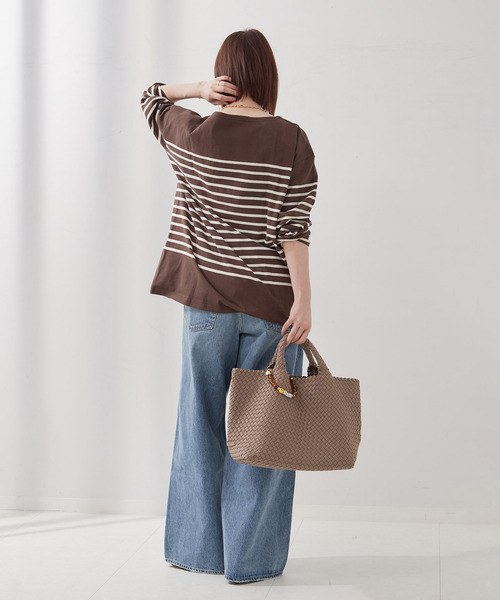 LEMINOR（ルミノール）の「《別注》【Leminor/ルミノア】ナバルバスクシャツ：カットソー（Tシャツ/カットソー・レディース・ブラウン/ブラック・3）」の10枚目の写真