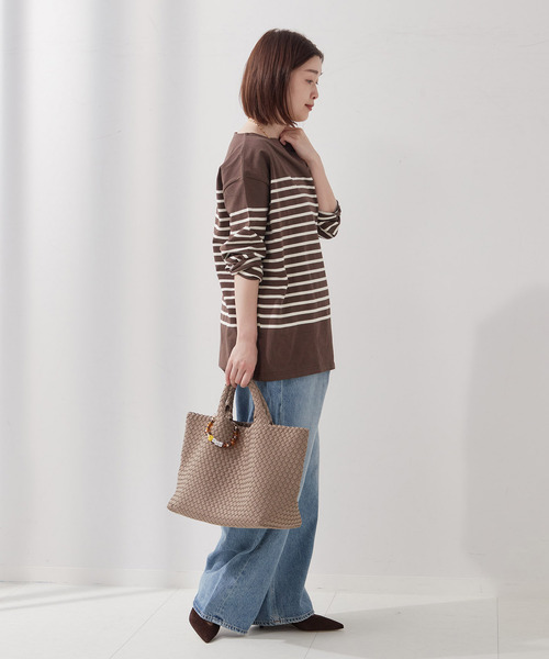 LEMINOR（ルミノール）の「《別注》【Leminor/ルミノア】ナバルバスクシャツ：カットソー（Tシャツ/カットソー・レディース・ブラウン/ブラック・3）」の11枚目の写真