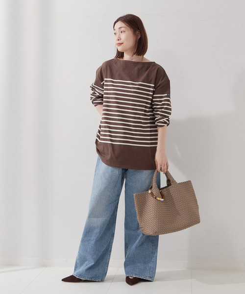 LEMINOR（ルミノール）の「《別注》【Leminor/ルミノア】ナバルバスクシャツ：カットソー（Tシャツ/カットソー・レディース・ブラウン/ブラック・3）」の12枚目の写真